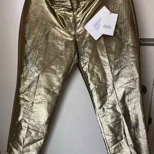 Alexander McQueen Women Metallic Gold Pants